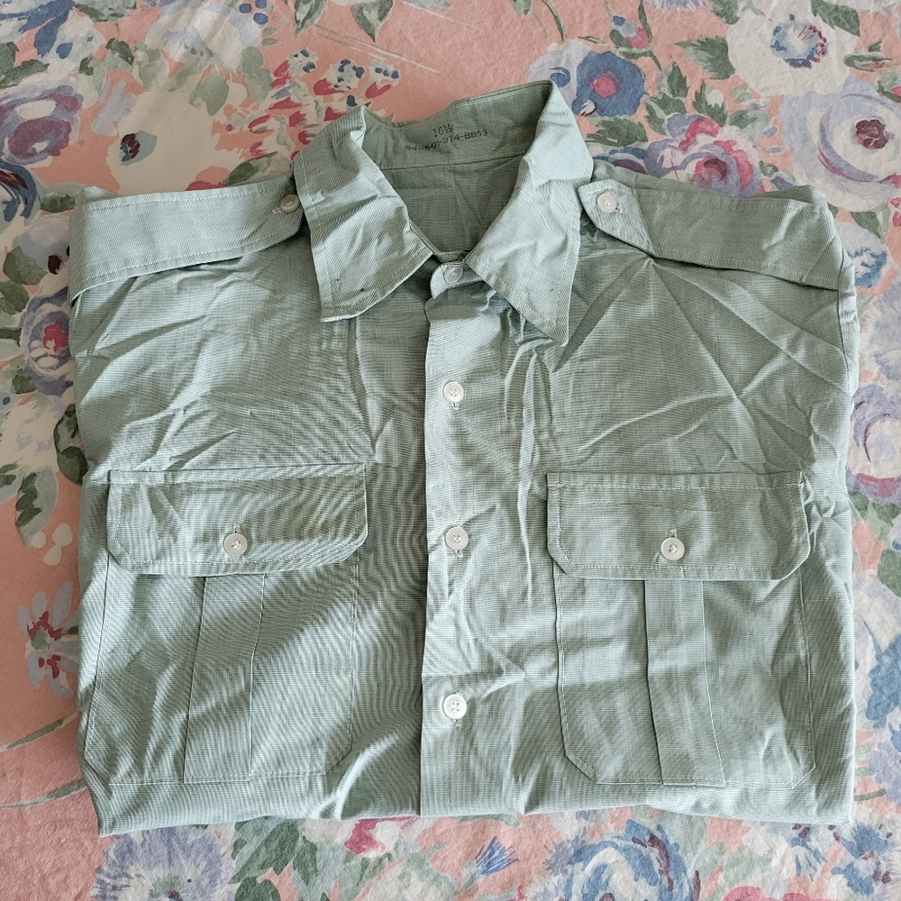 DSCP Garrison Collection Shirt green long sleeve button up